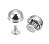 sourcing map 12x7mm Screw Back Rivets Hollow Round Head Leather Studs Spike Silver Tone 8 Sets