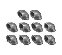 sourcing map 13/16"(20mm) 90 Degree Malleable Iron Elbow Fitting, Threaded Pipes Fitting Brackets Nipples for Vintage Fixtures DIY Furniture Pipe Plumbing, 20Pcs