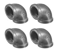 sourcing map 13/16"(20mm) 90 Degree Malleable Iron Elbow Fitting, Threaded Pipes Fitting Brackets Nipples for Vintage Fixtures DIY Furniture Pipe Plumbing, 4Pcs