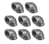 sourcing map 13/16"(20mm) 90 Degree Malleable Iron Elbow Fitting, Threaded Pipes Fitting Brackets Nipples for Vintage Fixtures DIY Furniture Pipe Plumbing, 8Pcs
