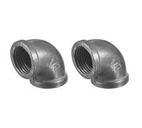 sourcing map 13/16"(20mm) 90 Degree Malleable Iron Elbow Fitting, Threaded Pipes Fitting Brackets Nipples for Vintage Fixtures DIY Furniture Pipe Plumbing, 2Pcs