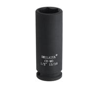 sourcing map 13/16 Inch SAE Deep Impact Socket 1/2 Inch Drive 6 Point Design CR-MO Steel Nut Impact Grade Socket for Auto Repair