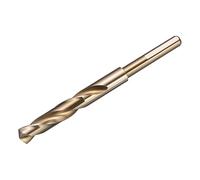 sourcing map 13.5mm Drill Bit 10mm Reduced Shank 3-Flat M2 High-Speed Steel Twist Gold Finish 135° Bits for Hard Metal Stainless Steel,1pcs