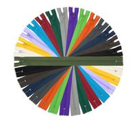 sourcing map 13 Inch Nylon Coil Zippers, #3 Mixed Color Pants Separating Sewing Zippers Bulk Replacement for Bags, Garments, Pouches, Tailor Sewing Craft Accessories, Pack of 15