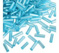 sourcing map 1300Pcs Glass Bugle Beads, 6x1.7mm Tube Mini Loose Glass Seed Spacer Bead for DIY Earrings Necklaces Bracelets Jewelry Making (Sky Blue)