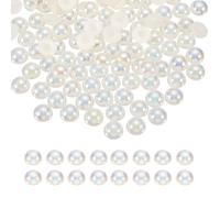 sourcing map 1300Pcs Half Pearl for Crafts, 4mm Plastic Half Flatback Imitation Pearls Cabochon Loose Beads Rhinestone for DIY Crafts Clothing Tumbler Shoes Embellishment Nail (Beige AB)