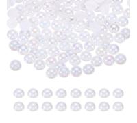 sourcing map 1300Pcs Half Pearl for Crafts, 4mm Plastic Half Flatback Imitation Pearls Cabochon Loose Beads Rhinestone for DIY Crafts Clothing Tumbler Shoes Embellishment Nail (White AB)