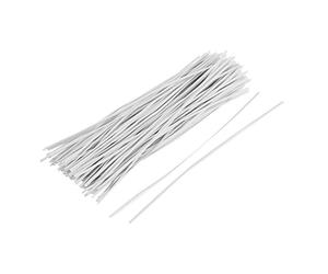 sourcing map 130pcs Cable Organizer Binding Packaging Wire Twist Ties White Packaging Wire Twist Ties150x2mm