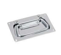 sourcing map 132mmx80mm Iron Spray-Paint Toolbox Case Ring Pull Handle Silver Tone