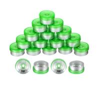 sourcing map 13mm Flip Off Caps, 100PCS Burr-Free Flip Off Top Caps Seals Flip Off Aluminum Plastic Vial Flip Off Seals Caps Cover for Glass Vial Bottles, Green/Silver