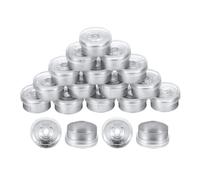 sourcing map 13mm Flip Off Caps, 100PCS Burr-Free Flip Off Top Caps Seals Flip Off Aluminum Plastic Vial Flip Off Seals Caps Cover for Glass Vial Freeze-Dried Bottles, Clear/Matte Silver