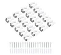 sourcing map 13mm T6 U Clips Holder Bracket for LED Light Bulb Mounting Bracket Support Stainless Steel Fluorescent Tube Holder Screw Pipe Clamps Spring Holder Tool Clips, White Pack of 20