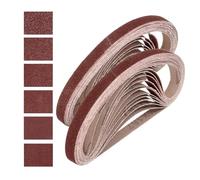 sourcing map 13mm x 457mm Finger Sander Belts, 36 Pcs 40/60/80/120/180/240 Grits Aluminum Oxide Abrasive Belt Sander File Belt for Woodworking, Metal Polishing, Knife Sharpener