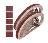 sourcing map 13mm x 457mm Sanding Belts, 50 Pcs 40/80/120/180/240 Grits Aluminum Oxide Abrasive Belt Sander File Belt for Woodworking, Metal Polishing, Knife Sharpener