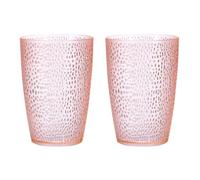 sourcing map 13oz Acrylic Drinking Glasses, 2Pcs Plastic Reusable Tumblers Drinkware Unbreakable Water Glasses Cups Stackable & Dishwasher Safe for Home Outdoors Restaurant, Pink