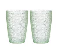 sourcing map 13oz Acrylic Drinking Glasses, 2Pcs Plastic Reusable Tumblers Drinkware Unbreakable Water Glasses Cups Stackable & Dishwasher Safe for Home Outdoors Restaurant, Emerald