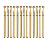 sourcing map 13pcs 100-120 Grits Diamond Grinding Bit 3mm Ball Head 2.35mm Shank 3mm Length Titanium Plated Stone Sanding Drill Bits Rotary Tool for Nails Grinding Polishing