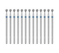 sourcing map 13pcs 120-140 Grits Diamond Grinding Bit 3mm Ball Head 2.35mm Shank 3mm Length Stone Sanding Drill Bits Rotary Tool for Ceramic Glass Nails Grinding Polishing