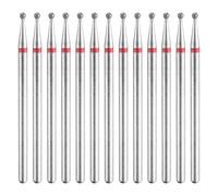 sourcing map 13pcs 200-230 Grits Diamond Grinding Bit 1.5mm Ball Head 2.35mm Shank 1.5mm Length Stone Sanding Drill Bits Rotary Tool for Ceramic Glass Nails Grinding Polishing