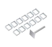 sourcing map 13Pcs Metal Cookie Cutters Set, Aluminum Alloy Cookie Cutter Cookie Baking with Press Stamp for Making Cake Fondant Biscuit Sandwich, Silver Square