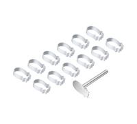 sourcing map 13Pcs Metal Cookie Cutters Set, Aluminum Alloy Cookie Cutter Cookie Baking with Press Stamp for Making Cake Fondant Biscuit Sandwich, Silver Pineapple Shape