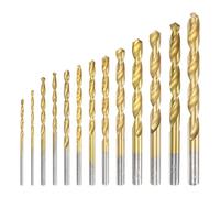 sourcing map 13pcs Titanium Twist Drill Bit Set 13 Sizes 1/16"-7/32" Drilling Dia High Speed Steel Drills for Hardened Metal, Stainless Steel, Cast Iron, Wood, Plastic