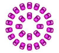 sourcing map 13x18MM Octagon Rectangle Rhinestones, 100 Pcs Crystal Faceted Rhinestones with Silver Plated Glass Gems for Crafts (Rose Red)