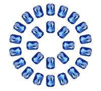 sourcing map 13x18MM Octagon Rectangle Rhinestones, 100 Pcs Crystal Faceted Rhinestones with Silver Plated Glass Gems for Crafts (Blue)