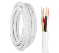 sourcing map 14/3 NM-B Wire with Ground, 10Ft 14AWG 600V UL-Listed Pure Copper Wire 3 Conductor Non-Metallic Sheathed Electrical Cable for Residential Commercial Indoor Wiring(White)