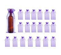 sourcing map 14.5 x 5.5 Inch Organza Wine Bags, 20Pcs Drawstring Organza Bottle Gift Bags Sheer Wine Wrapping Bag for Bottle Wrap Birthday Christmas Wedding Party Favors, Dark Purple