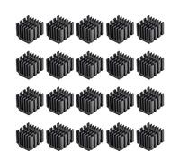 sourcing map 14.5x14x13mm Black Thermal Self Adhesive Aluminum Heatsink Electronic Radiators 20 Pcs