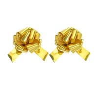 sourcing map 14 Inch Giant Large Pull Bow 2 Pcs Big Glitter Metallic Car Bows Ribbon for Wedding Presents Gift Wrapping Christmas, Gold Tone