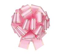 sourcing map 14 Inch Giant Large Pull Bow Big Metallic Car Bows Ribbon with Gold Edge for Wedding Presents Gift Wrapping Christmas, Pink