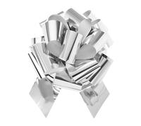 sourcing map 14 Inch Metallic Large Big Pull Bow Ribbon Silver Tone