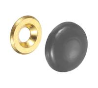 sourcing map 14 Pcs 16.8 mm Decorative Caps Cover Nails, Zinc Alloy Screw Covers Caps Mirror Fixing Screws for Mirrors, Coffee Tables, Wooden or Glass Furniture, Grey
