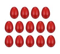 sourcing map 14 Pcs Egg Shakers, Plastic Musical Eggs Maracas Hand Percussion Instruments for DIY Painting Music Learning Easter Party Performance, Red
