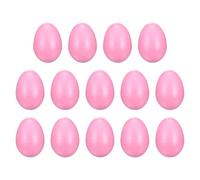 sourcing map 14 Pcs Egg Shakers, Plastic Musical Eggs Maracas Hand Percussion Instruments for DIY Painting Music Learning Easter Party Performance, Pink