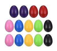 sourcing map 14 Pcs Egg Shakers, Plastic Musical Eggs Maracas Hand Percussion Instruments for DIY Painting Music Learning Easter Party Performance, Green/Blue/Pink/Red/Yellow/Purple/Black