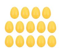sourcing map 14 Pcs Egg Shakers, Plastic Musical Eggs Maracas Hand Percussion Instruments for DIY Painting Music Learning Easter Party Performance, Yellow