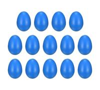 sourcing map 14 Pcs Egg Shakers, Plastic Musical Eggs Maracas Hand Percussion Instruments for DIY Painting Music Learning Easter Party Performance, Blue