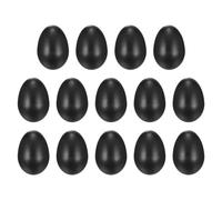 sourcing map 14 Pcs Egg Shakers, Plastic Musical Eggs Maracas Hand Percussion Instruments for DIY Painting Music Learning Easter Party Performance, Black