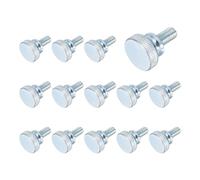 sourcing map 14 Pcs M8x16mm Knurled Thumb Screws, Carbon Steel Zinc Plated Flat Knurled Head Fully Threaded Screw Bolts Fasteners for Home, Machine
