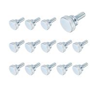 sourcing map 14 Pcs M8x20mm Knurled Thumb Screws, Carbon Steel Zinc Plated Flat Knurled Head Fully Threaded Screw Bolts Fasteners for Home, Machine
