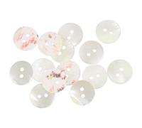 sourcing map 14 Pcs Natural Shell Buttons, 2 Hole Mother of Pearl Fasteners 15mm Sewing Craft Button for Shirt Sewing DIY Crafts Decoration, White/Red
