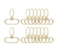 sourcing map 14 Pcs Swivel Clasps Hook, 1-1/2 Inch D Ring Lobster Claw Clasps Trigger Snap Hooks Metal Keychain Clips for DIY Purse Jewelry Making, Gold