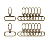 sourcing map 14 Pcs Swivel Clasps Hook, 1-1/2 Inch D Ring Lobster Claw Clasps Trigger Snap Hooks Metal Keychain Clips for DIY Purse Jewelry Making, Bronze