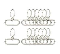 sourcing map 14 Pcs Swivel Clasps Hook, 1-1/2 Inch D Ring Lobster Claw Clasps Trigger Snap Hooks Metal Keychain Clips for DIY Purse Jewelry Making, Silver