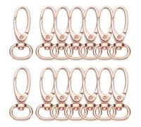 sourcing map 14 Pcs Swivel Clasps Hook, 1/2 Inch D Ring Lobster Claw Clasps Trigger Snap Hooks Metal Keychain Clips for DIY Purse Jewelry Making, Rose Gold