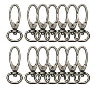 sourcing map 14 Pcs Swivel Clasps Hook, 1/2 Inch D Ring Lobster Claw Clasps Trigger Snap Hooks Metal Keychain Clips for DIY Purse Jewelry Making, Light Black