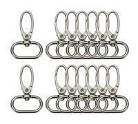 sourcing map 14 Pcs Swivel Clasps Hook, 1 Inch D Ring Lobster Claw Clasps Trigger Snap Hooks Metal Keychain Clips for DIY Purse Jewelry Making, Light Black